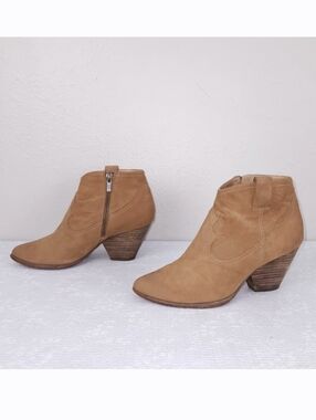 FRYE Reina Bootie Nubuck Western Heeled Ankle Boots US 7